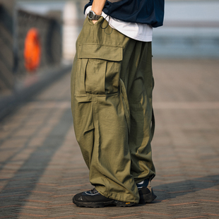 直筒长裤 BananaClub 竹节棉口袋宽松工装 Pants Cargo