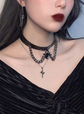 项链链链学生生日礼物新款吊坠酷女潮项圈韩版颈网红社会锁骨个性