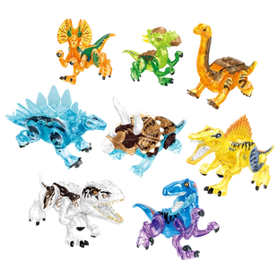 哲高积木恐龙园霸王龙剑龙儿童男孩益智拼装玩具六一礼物生日初级