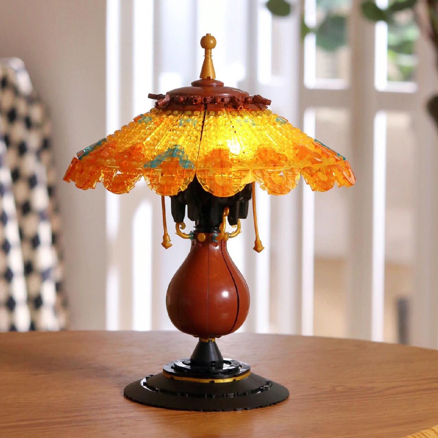 哲高潮玩积木台灯复古系列迷你颗粒益智拼装玩具女生生日礼物摆件