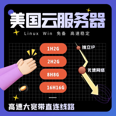 美国云服务器租用CN2GIA独立大宽带轻量云宝塔面板建站高防云主机