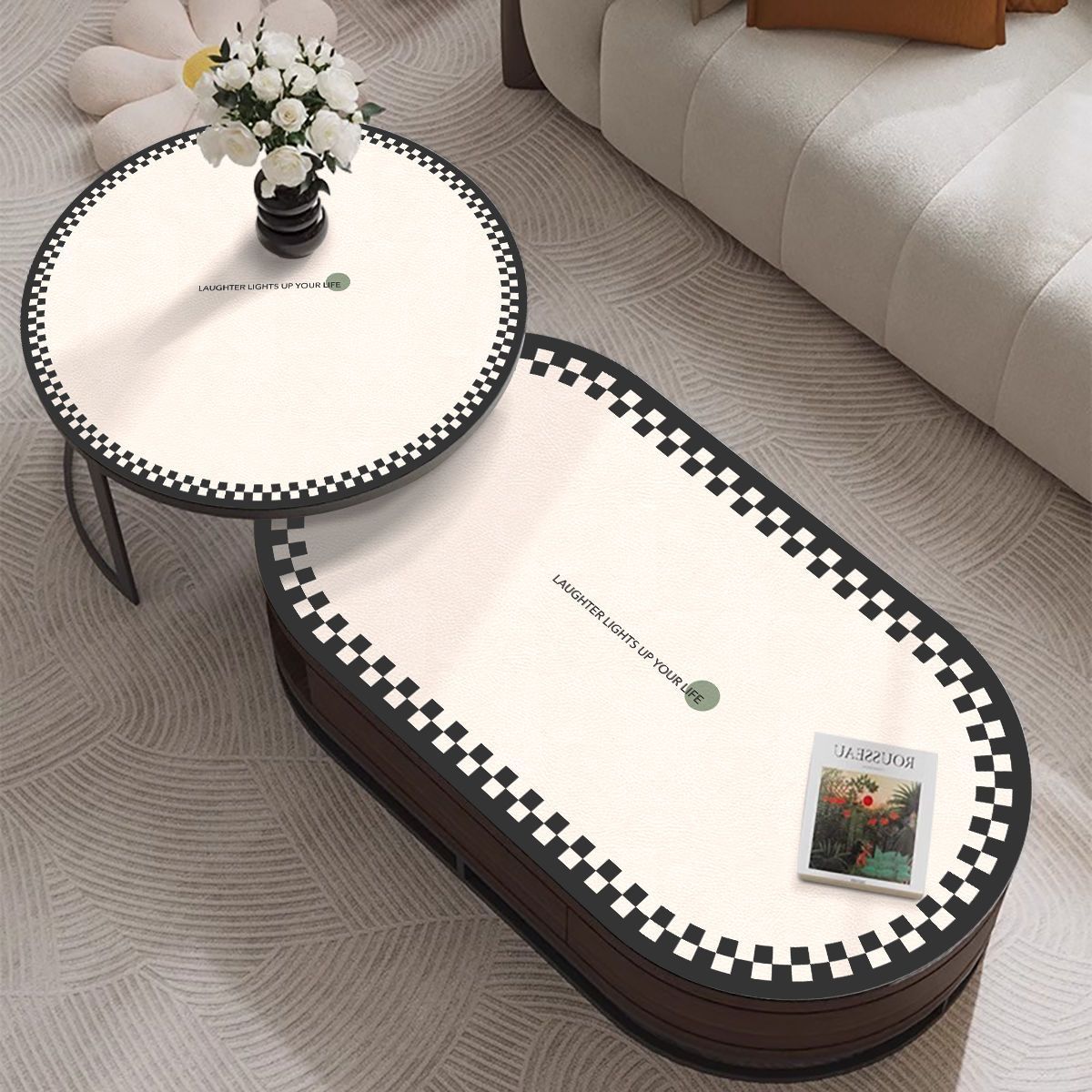 in风新款椭圆形简约客厅餐桌桌布