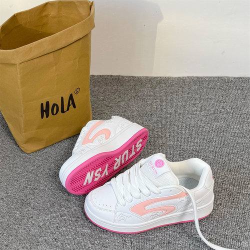 国潮原创少女心粉色板鞋ins潮