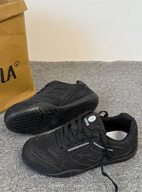 超火爆款原创黑色低帮软底德训鞋男ins潮港风情侣百搭运动休闲鞋