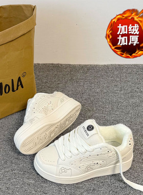 国潮原创七巧板加绒加厚面包鞋ins潮2025冬季新款保暖运动休闲鞋