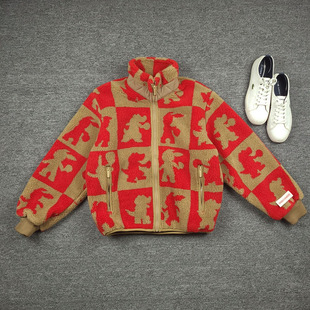 4034鱼 柬埔寨产 秋冬新品摇粒绒厚实外套 运动风拼色拉链短外套