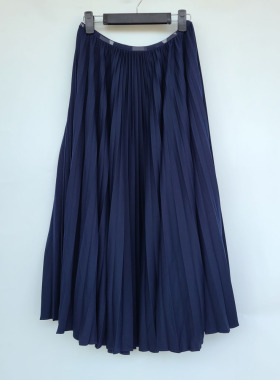 4620鱼 夏新！松紧腰超垂顺免烫型百褶半身裙 飘逸度假风优雅中裙