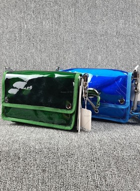 B012鱼 透明PVC小方包 方形迷你果冻 小腰包 男女包单肩斜挎包