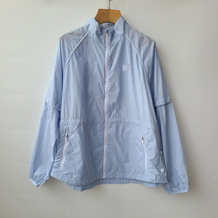 4616鱼 秋新品薄款防晒皮肤衣 可拆卸袖子收腰风衣外套防蚊虫透气