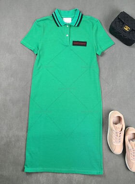 3656鱼 Snoopy限量款POLO连衣裙 史努比刺绣合作短袖翻领T恤长裙