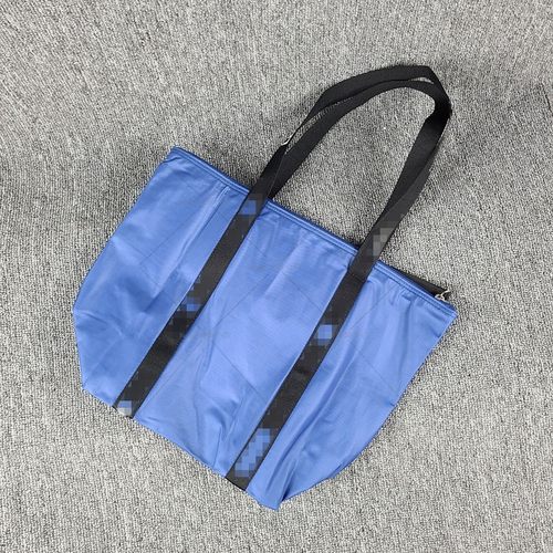 B173鱼 中号轻便防水购物袋 大容量单肩织物包 撞色购物袋托特包