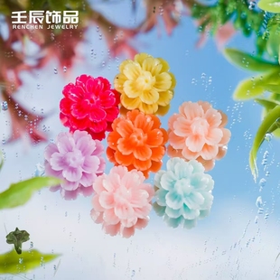 饰花diy手工材料辅料配件 厂家直销迷你康乃馨树脂3D立体迷你装