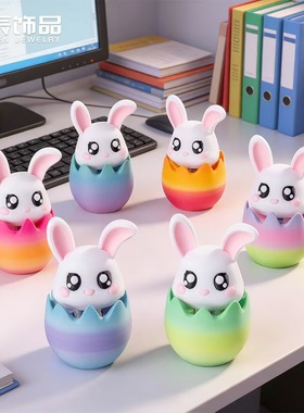 卡通跨境复活节解压小兔子摆件