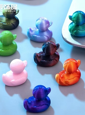 跨境爆品3D打印小鸭子微景观造景装饰苔藓小摆件挂饰diy饰品配件
