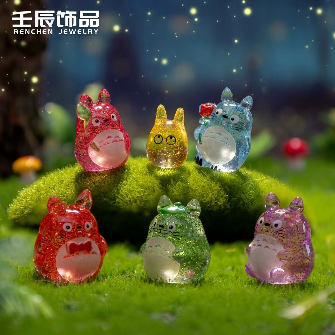 细闪totoro猫微景观苔藓造景摆件