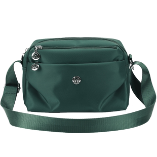 文力品牌斜挎包斜轻便牛津布防水尼龙绿色帆布中老年旅行斜跨小包