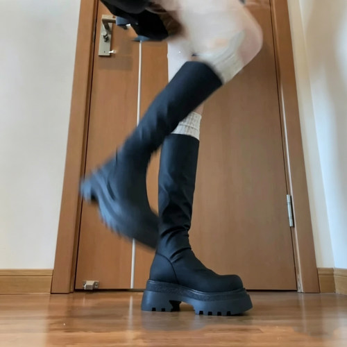 长靴女厚底高筒显瘦秋冬中筒靴