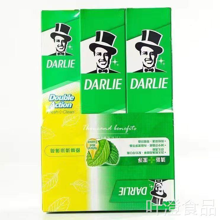 香港版进装口正黑人牙膏去黄牙垢口气清新家庭实惠双重薄荷3支装w