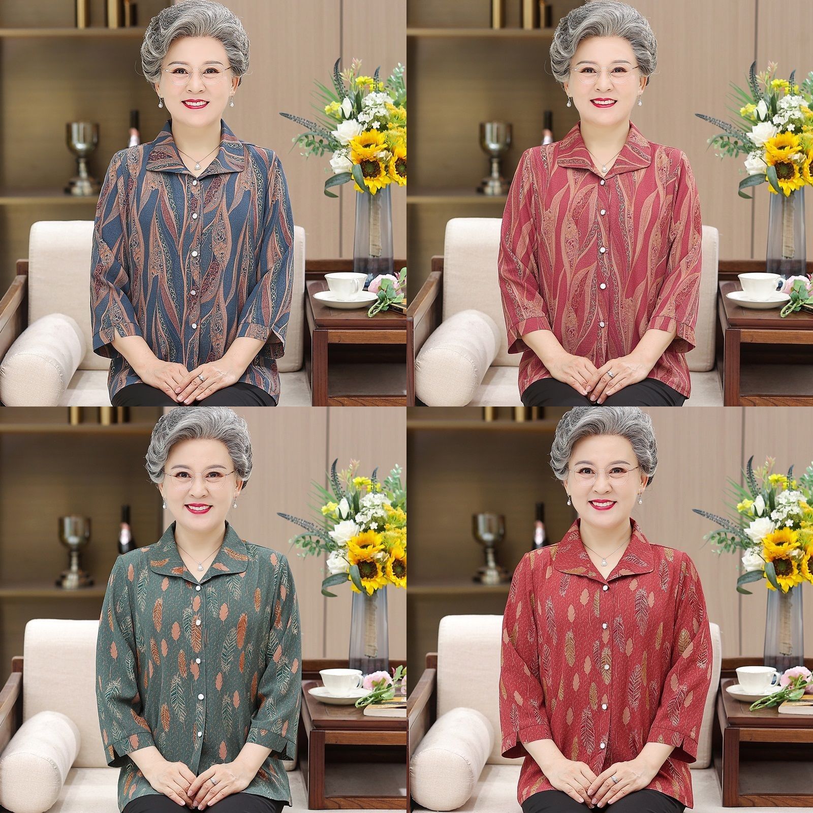 老人衣服奶奶春装上衣夏