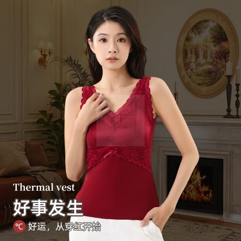【免穿文胸】保暖蕾丝边美背双面德绒秋冬保暖背心女加绒加厚内衣,女士内衣/男士内衣/家居服,保暖背心,淘宝优惠券,粉丝福利购,淘宝优惠卷