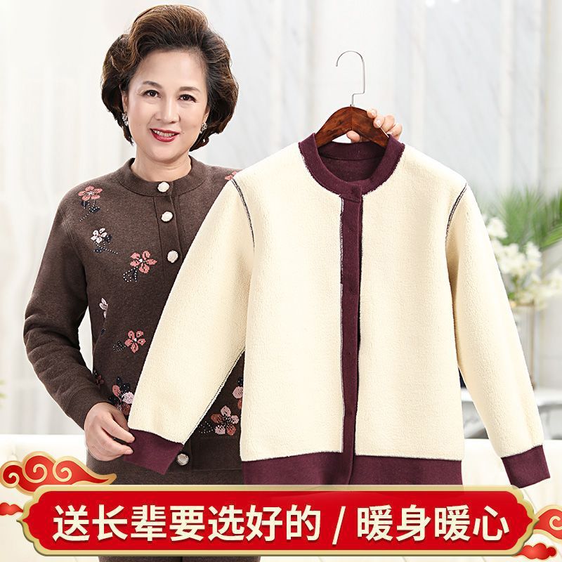 中老年人女装奶奶加绒开