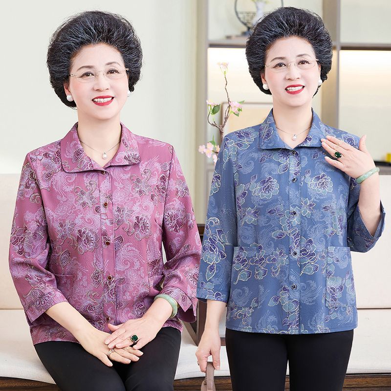 老年女装奶奶夏装九分袖