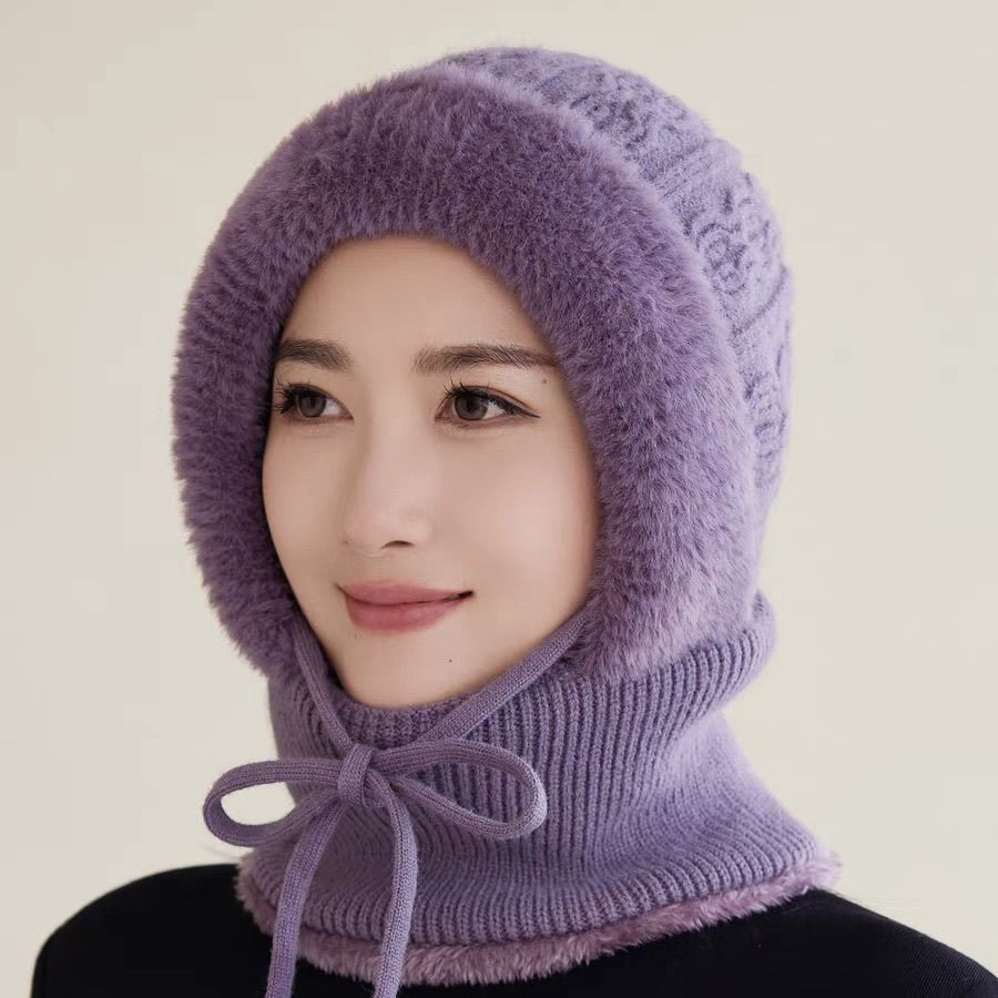 帽子女冬连体帽中老年人