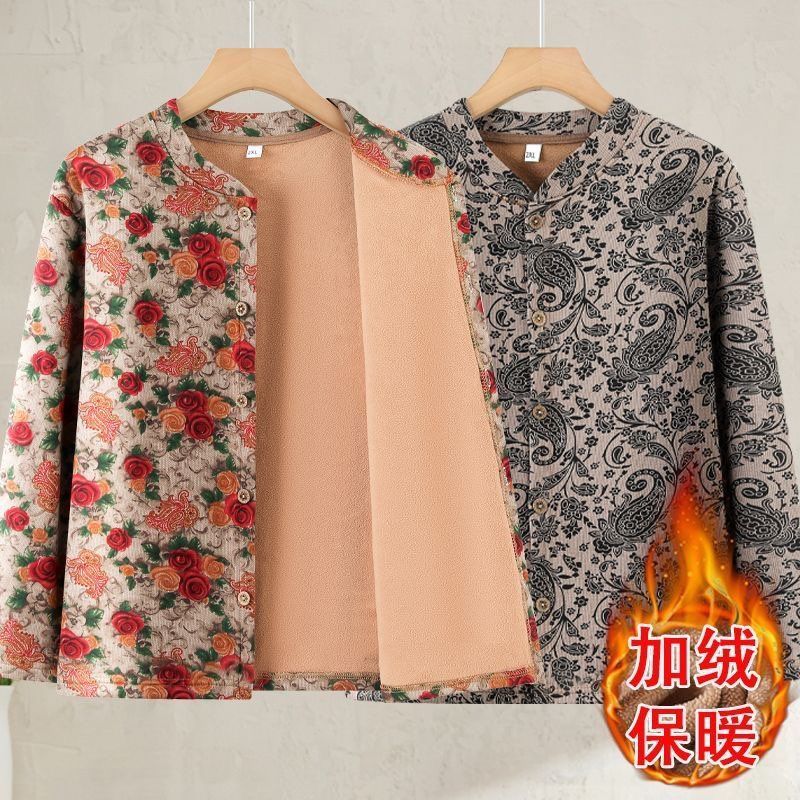 中老年开衫德绒女士加绒