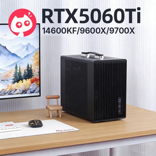 喵喵折 华硕RTX5060TI/9600x/14600KF无光手提小巧3A网游游戏整机