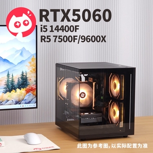 七彩虹RTX5060 黑色海景房网游主机吃鸡电竞DIY兼容机电脑