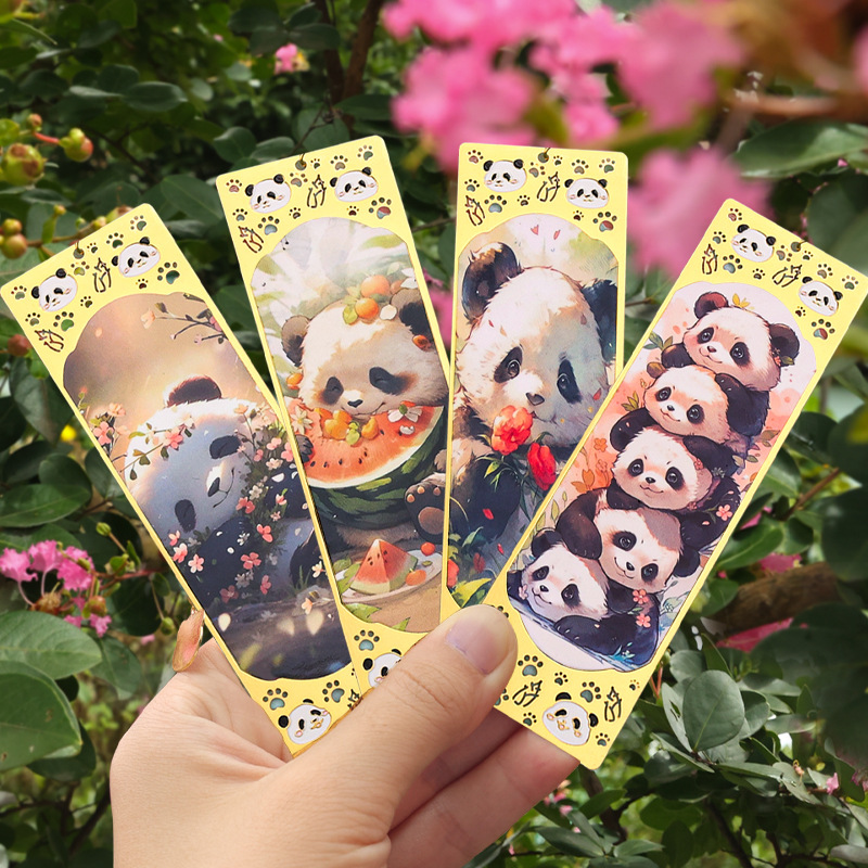 镂空古风礼物纪念品毕业礼盒熊猫书签定制学生礼物原创古典