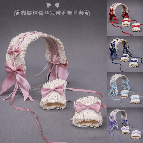 日系手作可爱甜美头饰百搭lolita发饰蕾丝蝴蝶结发夹茶会发带