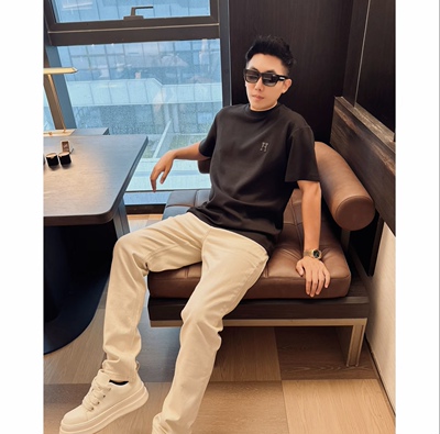 小马拼皮26春弹力莫代尔舒适无痕短袖T恤高级感男装休闲半袖8205