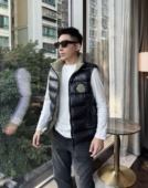 玛雅立领马甲痞帅男装 90白鸭绒立领百搭保暖羽绒坎肩外套25358