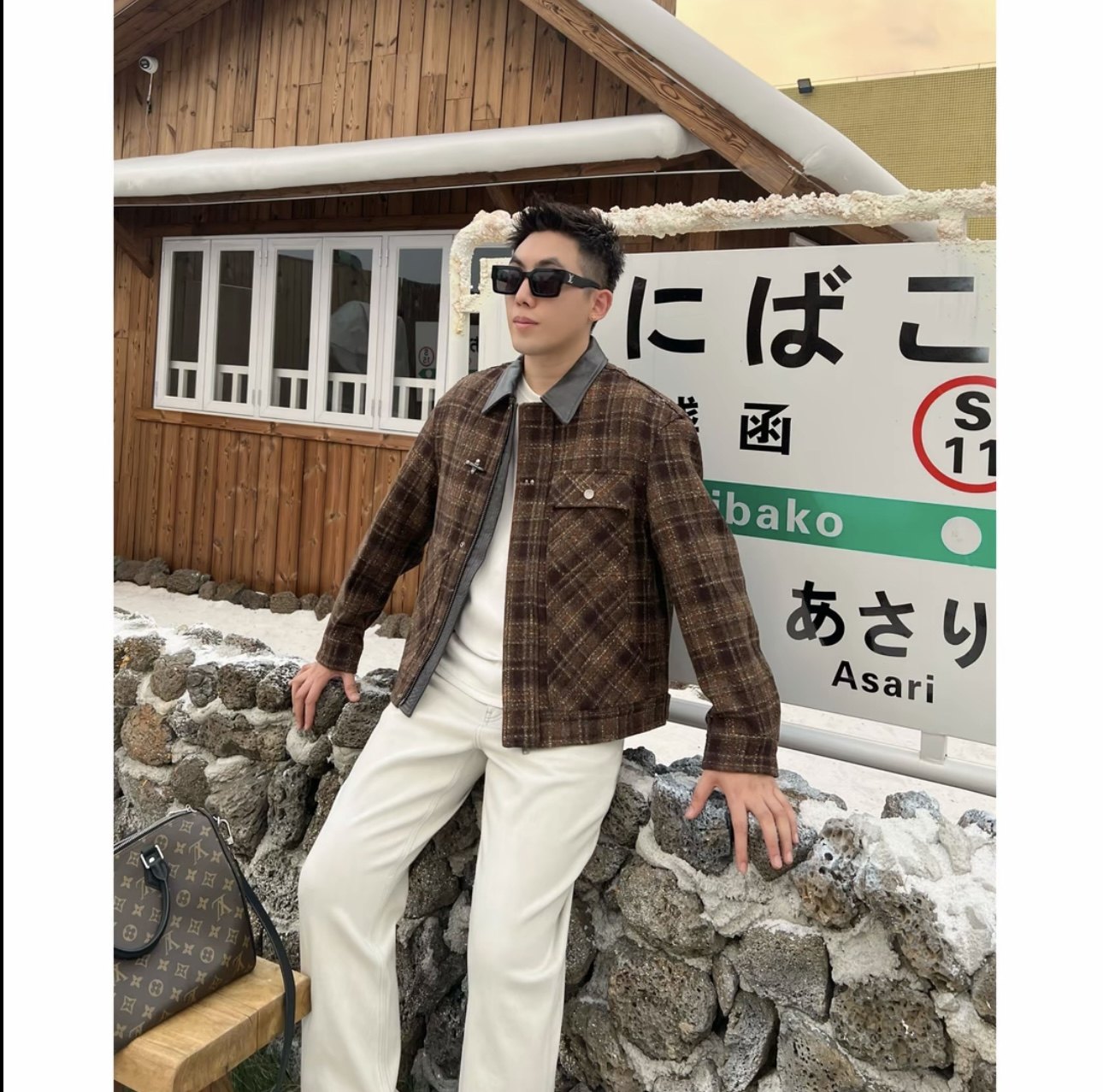 【富士山下】秋冬50绵羊毛编织翻皮领编织厚款棉服夹克外套1315
