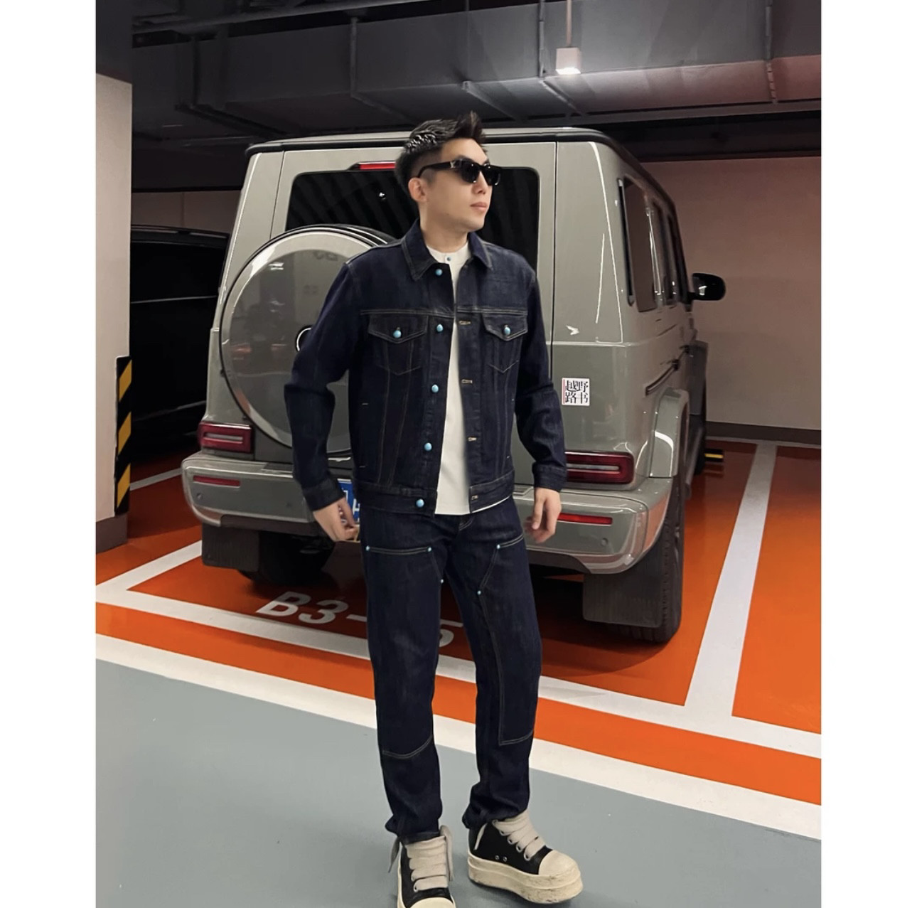 绿松石牛仔服防褪色原浆水洗牛仔外套男士痞帅牛仔夹克外套图片