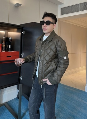 【秀标玛雅】秋冬90白鸭绒格纹翻领百搭双色老钱羽绒服夹克外套