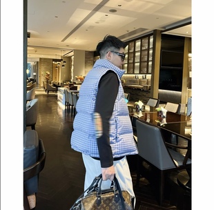 双面穿马甲绣马90白鸭绒秋冬填充加厚羽绒痞帅男装高级外套25437