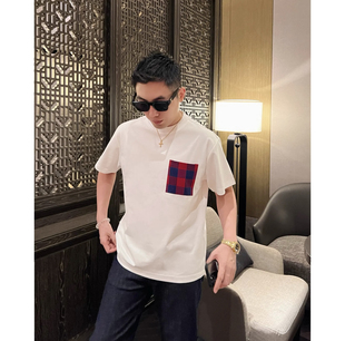 男士 T恤半袖 情侣短袖 彩色百搭圆领口袋25春夏彩色口袋简约时尚