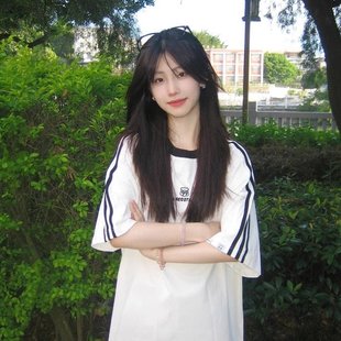 宽松半袖 纯棉美式 2025新款 复古三条杠短袖 上衣 T恤女大童夏季