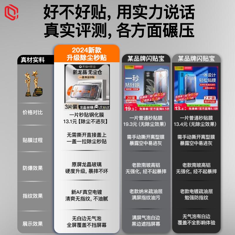 精菲适用于无尘仓小米14钢化膜红米k70至尊版ultra14pro13手机k60civi4pro10s11x12spro2turbo3k70e防窥k40k5