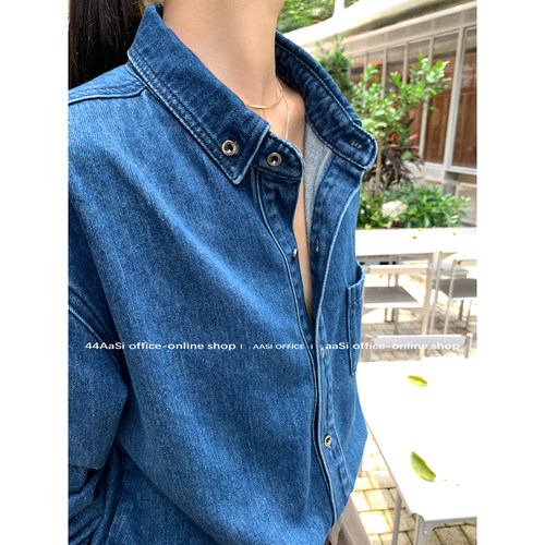 44AaSi 秀智欧尼 小版型可内搭衬衫外套型丹宁牛仔春秋