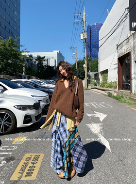 44AaSi 蓝调画报 本期重推si服！4种错位拼接不规则格子半身裙