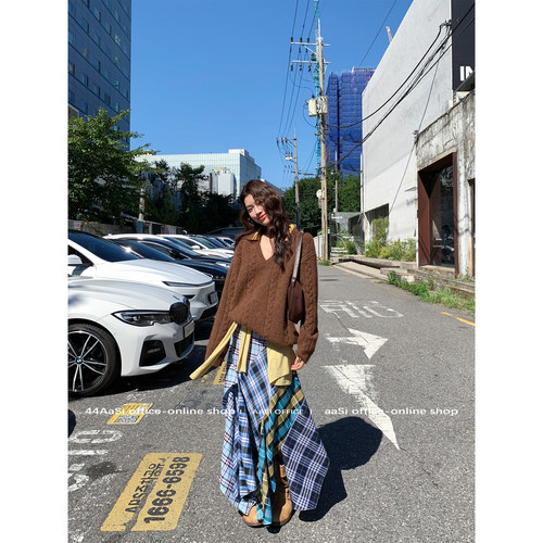 44AaSi 蓝调画报 本期重推si服！4种错位拼接不规则格子半身裙