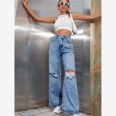 Baggy Waist Jeans Casual Ripped High Woman Loose Mom