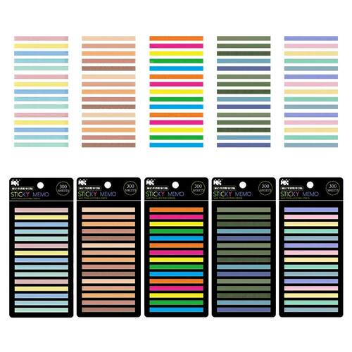 300 Sheets Rainbow Color Index Sticker Memo Pad Post-It Wate