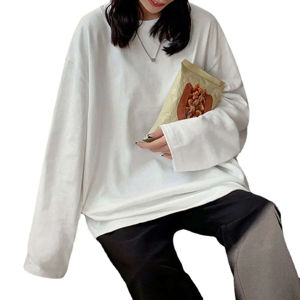 Cotton Spring New Long sleeve T-Shirt Women Basic Tee Shirt图片