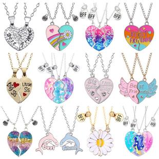 Lett Heart BFF Pcs Pendant Sisters Necklace Simple rendy