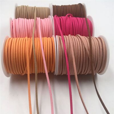 5yards 2.6MM Flat Faux Suede Braided Cord Leather Korean Vel
