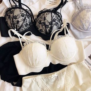日系内衣女性感甜美小胸聚拢上托无钢圈收副乳纯欲文胸罩 新款